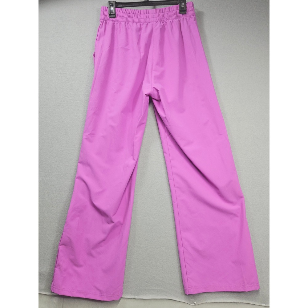 Puma ESS Ripstop Straight Pants Wild Berry Pink Snap Button Hem Womens Small NEW - Picture 2 of 13